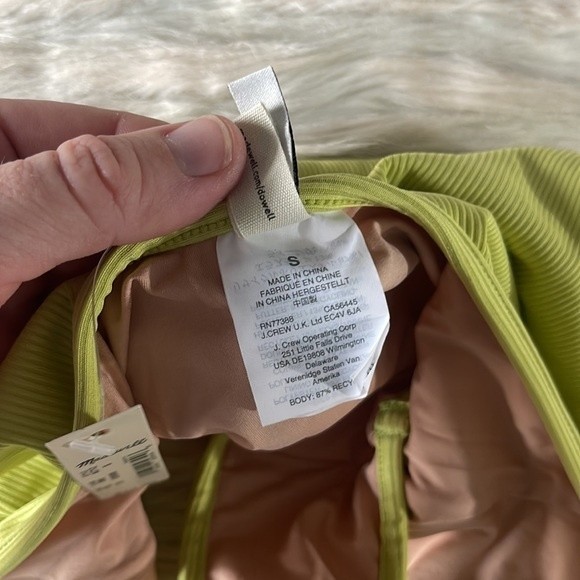 NWT Madewell Second Wave Ribbed Halter One-Piece Swimsuit in Exotic Pear - Picture 9 of 13